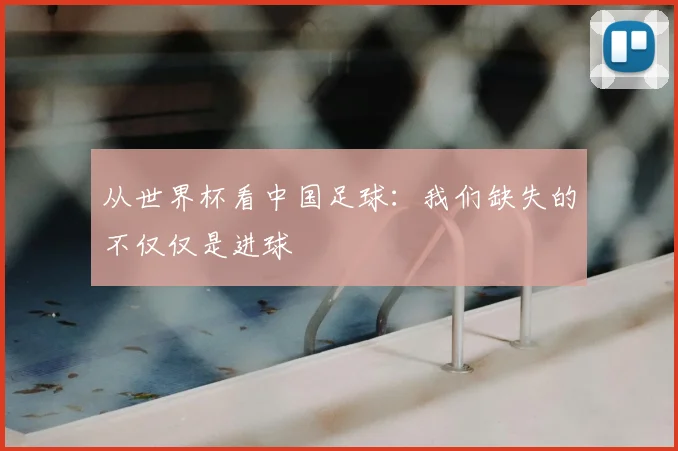 从世界杯看中国足球：我们缺失的不仅仅是进球